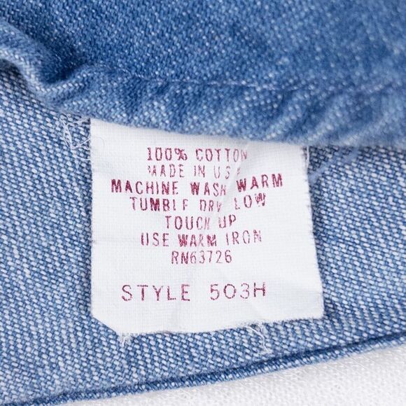 Vintage 90s Orvis Denim Shirt L Made USA Fly Fishing Embroidered Cotton Blue - Picture 6 of 9